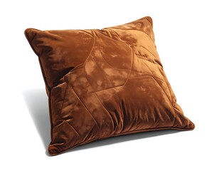 Obraz premium Elegant Brown Suede Pillow - A Cozy Accent for Home Decor.