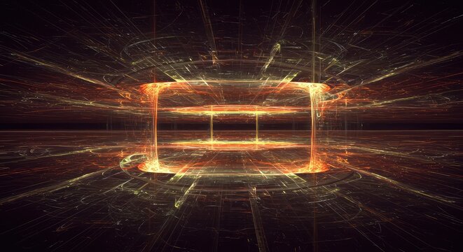 Hypnotic fractal landscape extending into perpetual distance, illustrating mathematical infinity and eternal complex structures, eternity, visualization, structure