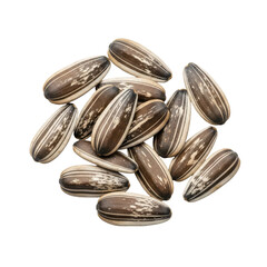 Obraz premium Sunflower Seeds Pile Black Background