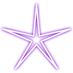 Fototapeta premium Neon Purple Glowing Star Icon