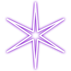 Fototapeta premium Neon Purple Glowing Star Icon