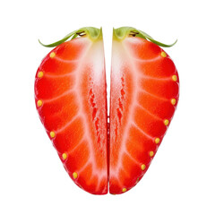 Strawberry Half Cut Black Background