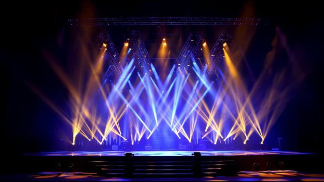 Colorful stage lighting effects dynamic video for concert party show event and entertainment performance production