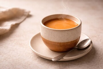 Minimalist still life of a single wine glass partially filled with salmon-colored ros&eacute; wine against a monochromatic soft pink background.