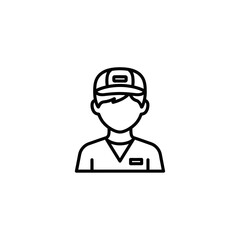 Fototapeta premium Minimalist Line Art Illustration of a Person Wearing a Cap and Casual Clothing