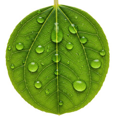 Green Leaf Water Droplets Macro Black Background