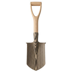 Wooden Garden Spade Isolated Black Background