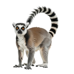 Ring Tailed Lemur Isolated Black Background