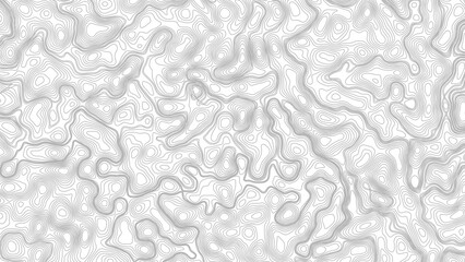 Abstract topographic map contour, white background and black wave lines pattern texture. geographic contour map grid backdrop paper texture. terrain path isolated on a background.  © Mst