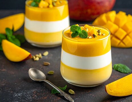 Indischer Mango Lassi Dessertbecher