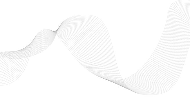 Abstract grey, white smooth element swoosh speed wave modern stream background. Wave with lines created using blend tool. Abstract frequency sound wave lines and twisted curve lines background.
