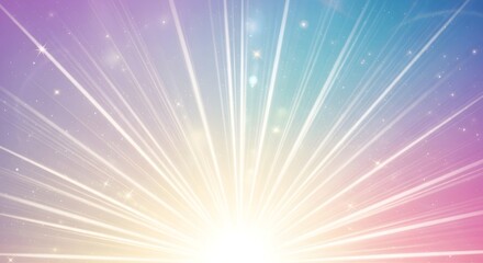 Fototapeta premium Vibrant radiant light explosion with colorful gradient background