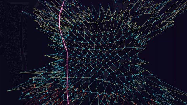 Abstract technology background vector featuring a dark blue space design with a glowing fractal star pattern and energy motion texture for an artistic wallpaper illustration
