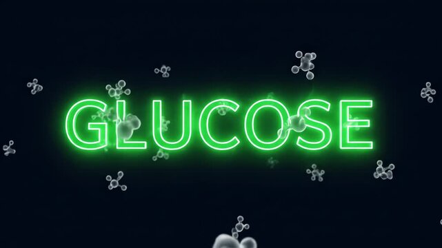 Vibrant Neon Green Glucose Molecule Representation Illustrating Essential Biological Sugar and Energy Source in Biochemistry and Cellular Function