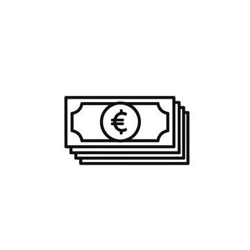 Stack of Euro Banknotes with Currency Symbol, Financial and Economic Concept