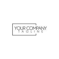 Minimalist Company Logo Mockup with Modern Tagline Template on Light Background