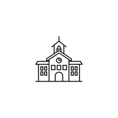 Fototapeta premium Vintage School Building Illustration with Traditional Architecture Design