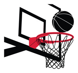 Basketball Hoop Slam Dunk Vector Illustration © Monoyar