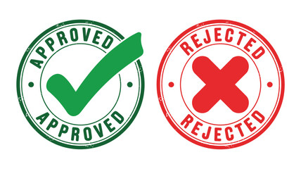Round Approved and Rejected Seal Stamps with Large Marks