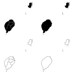 Sao Tome and Principe Outline and Solid Fill Map Set. © Ruslan