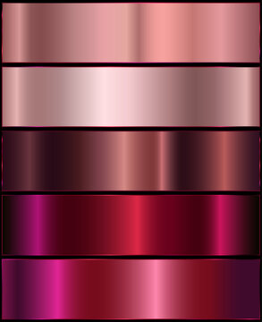 Pink gradients collection. metallic pink.Premium pink gradient swatch palette set