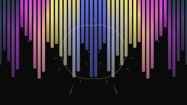 Abstract rainbow background with colorful vector lines and a barcode design pattern for business music wallpaper art