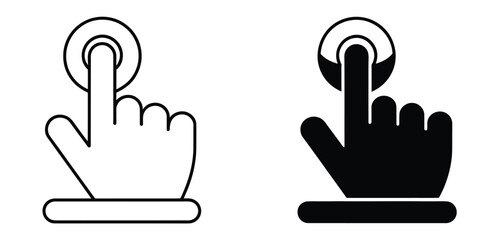 Obraz premium Finger Press Icon Vector Mobile and Web Interface