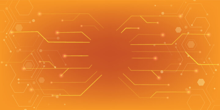Electronic circuit board on yellow background.Vactor abstract tecnology illustration Circuit board.High tech connection system.tecnology style modern concept.