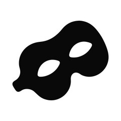 Simple Minimalist Black Mask Design Element isolated on White Background