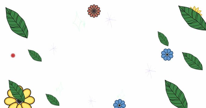 Animation of comic options text over multiple comic speech bubbles with comic concepts