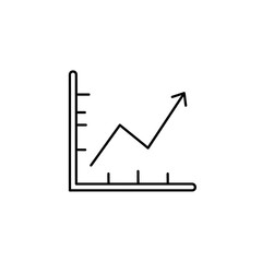 Line Graph Icon Showing Growth and Progress Illustration for Business Analysis