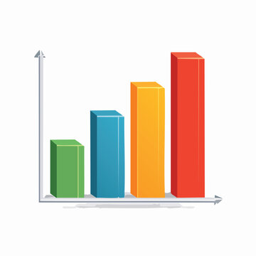 Colorful 3 d bar graph showing data trends