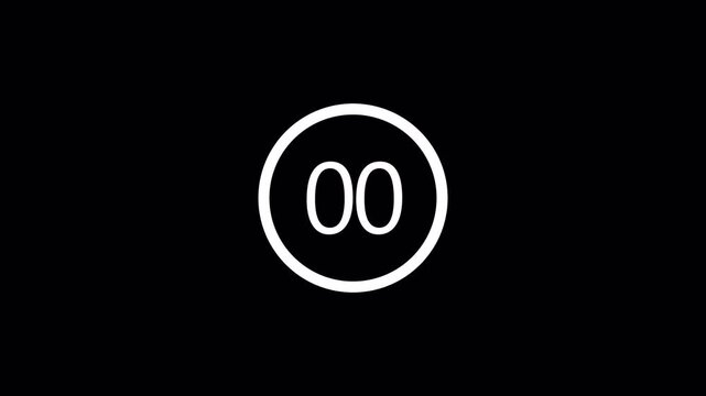 3 second countdown timer, animation . Simple 3-second countdown timer version included Movies start intro  3 2 1 0 count down in transparent background in 4K animation with alpha channel 