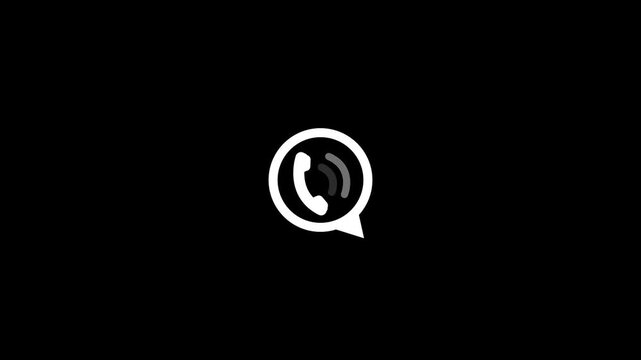 glowing white color networking system and Whatsapp icon animation with black background.