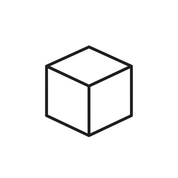 Minimalist Black and White Isometric Cube Illustration for Modern Design