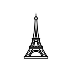 Fototapeta premium Minimalist Black and White Line Drawing of the Eiffel Tower in Paris
