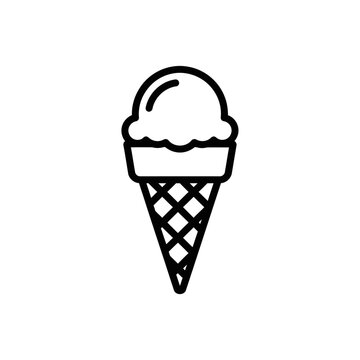 Minimalist Ice Cream Cone Icon for Food and Dessert Marketing