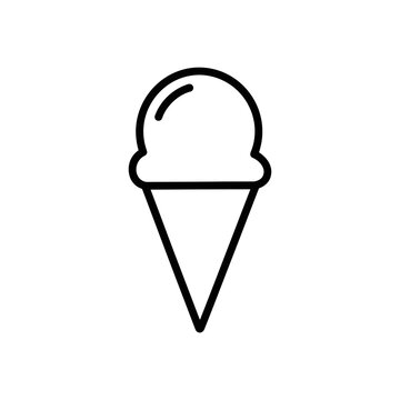 Minimalist Ice Cream Cone Icon Representation for Design Projects