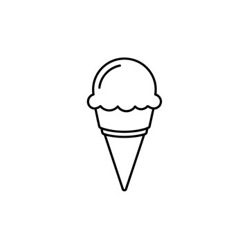Minimalist Ice Cream Cone Illustration for Dessert and Food Advertising
