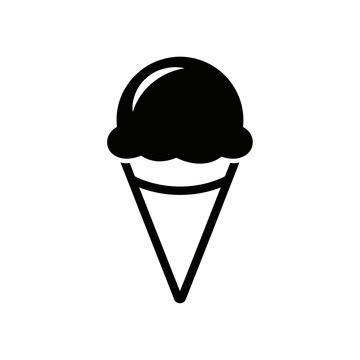 Minimalist Ice Cream Cone Illustration for Cold Dessert Advertisements