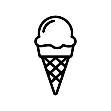 Minimalist Ice Cream Cone Illustration for Food and Dessert Concept
