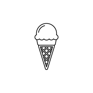 Minimalist Ice Cream Cone Illustration for Food and Dessert Themes