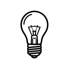 Minimalist Illustration of a Classic Incandescent Light Bulb for Creative Design Projects
