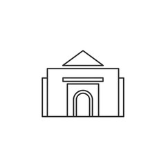 Fototapeta premium Minimalist Line Drawing of a Historic Architectural Building Suitable for Cultural and Travel Themes