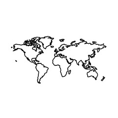 Minimalist Black and White World Map Illustration for Global Awareness