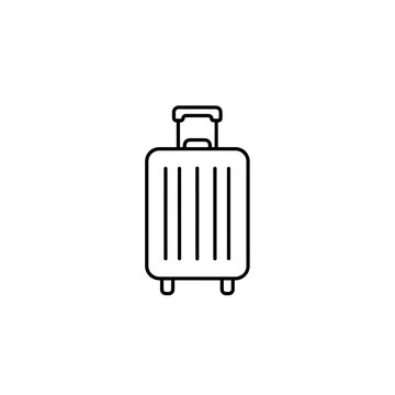 Minimalist Illustration of a Rolling Suitcase for Travel and Luggage Concepts
