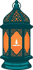 Traditional moroccan lantern with intricate design and warm lighting