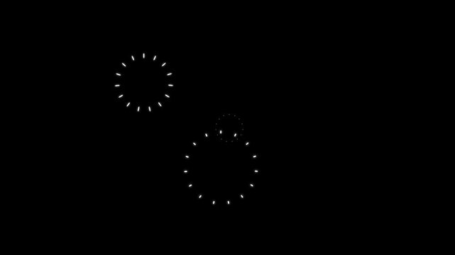 Festive Fireworks Circle Burst with Dynamic Line Explosion. Flat, Vector, Doodle Celebration Animation. Creative Fireworks Circle Explosion and Line Burst black Screen Background.4k Animation