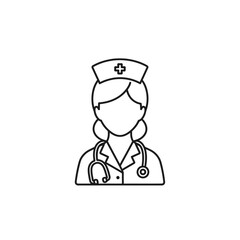Fototapeta premium Professional Female Healthcare Nurse Icon with Stethoscope and Medical Cap