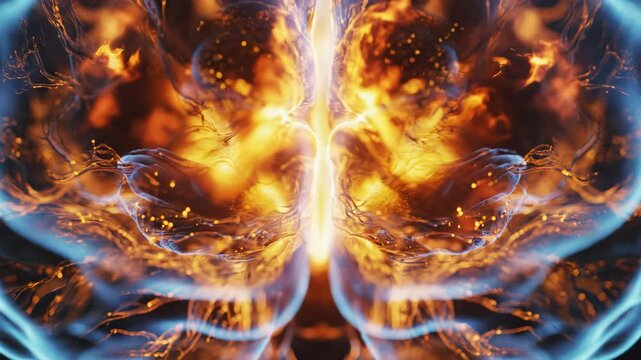 Human brain with neural activity